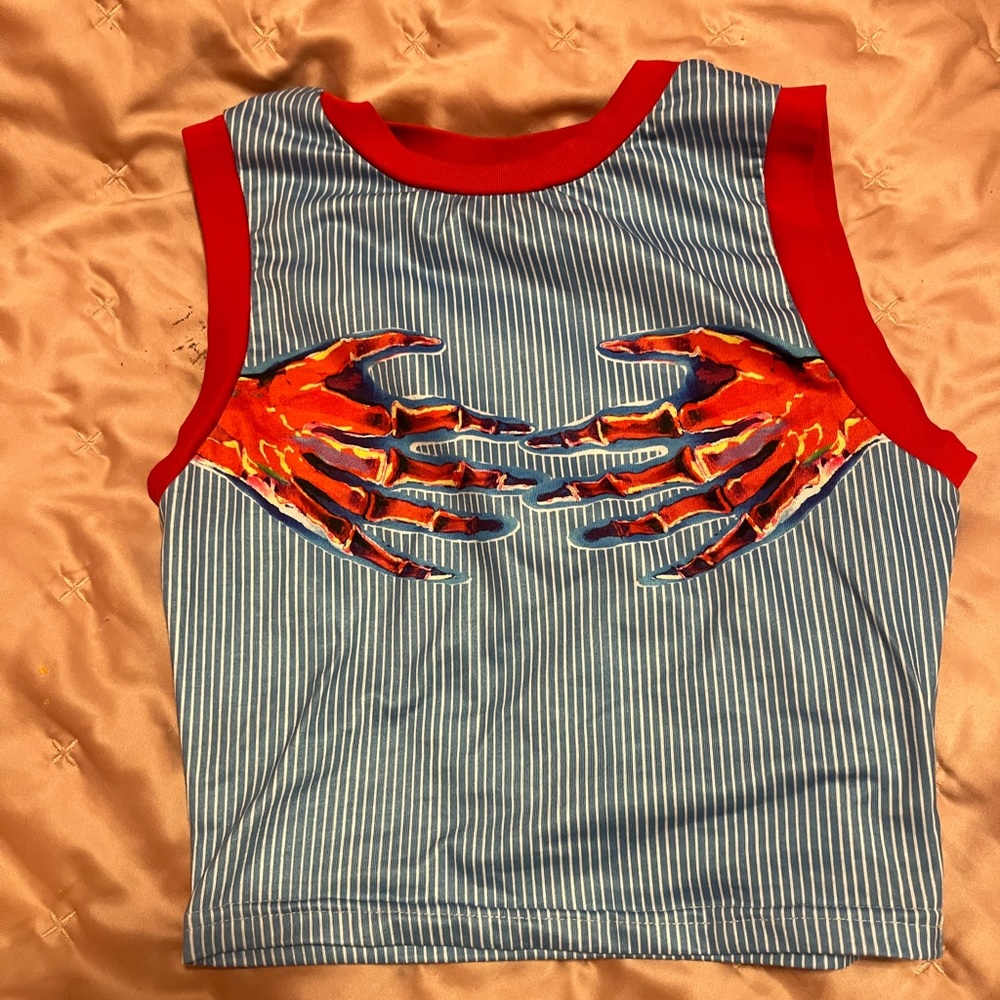 Skull hands crop Tee